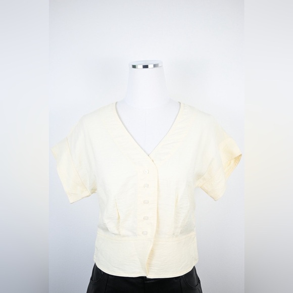 Madewell Pleated Short Sleeve Blouse NWT - Picture 8 of 9